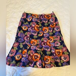 Moschino Orange and Purple Fit and Flare Knee-Length Skirt